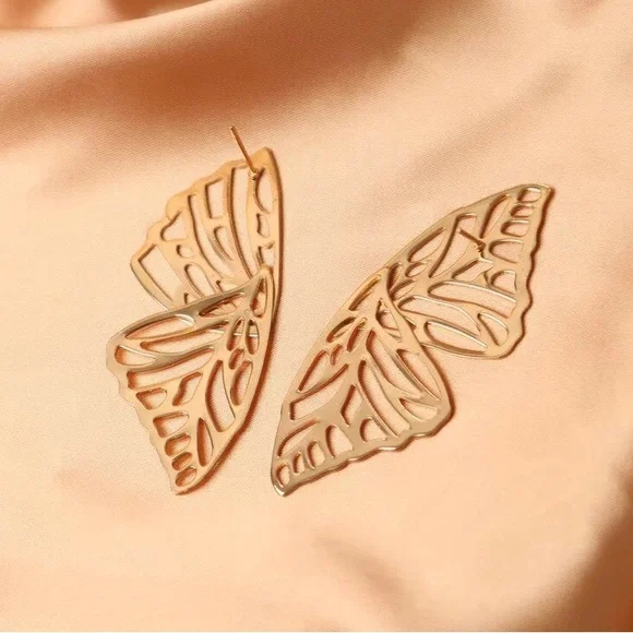 Zara Gold Butterfly Earrings - Picture 6 of 7